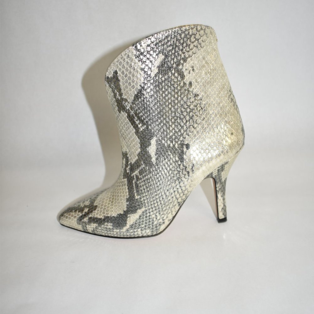 Paris Texas Silver Embossed Python Snakeskin Leat… - image 7